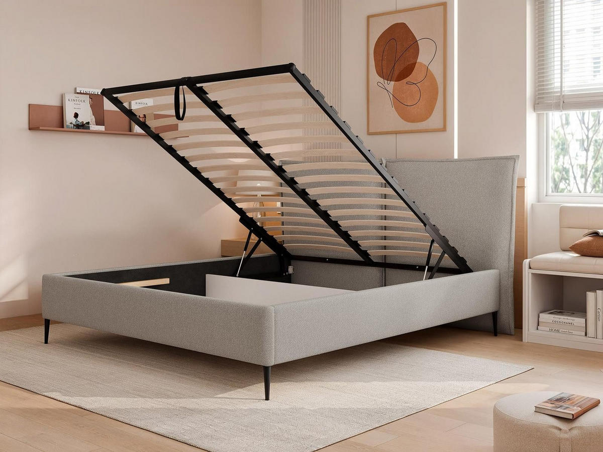 POLSTERBETT metallrahmen grau 120x200 ORION - Grau, Holzwerkstoff (120/200cm) - Compleo24