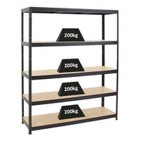 SCHWERLASTREGAL Giant Elephant 180x150x45 cm Fachlast 200 kg Schwarz - Schwarz, Metall (150/180/45cm) - PROREGAL