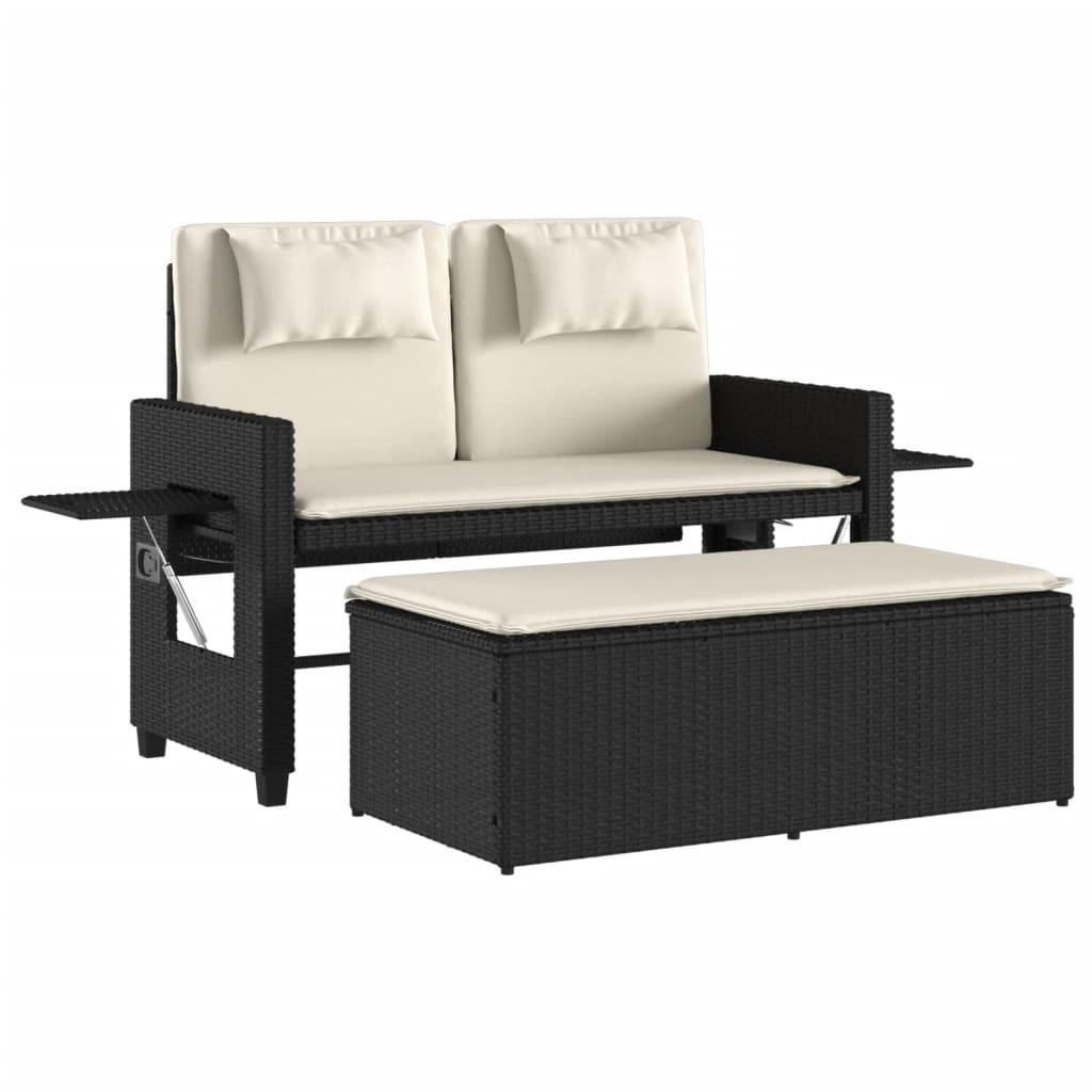 furnicato Gartenbank Schwarz 122x83x58 cm