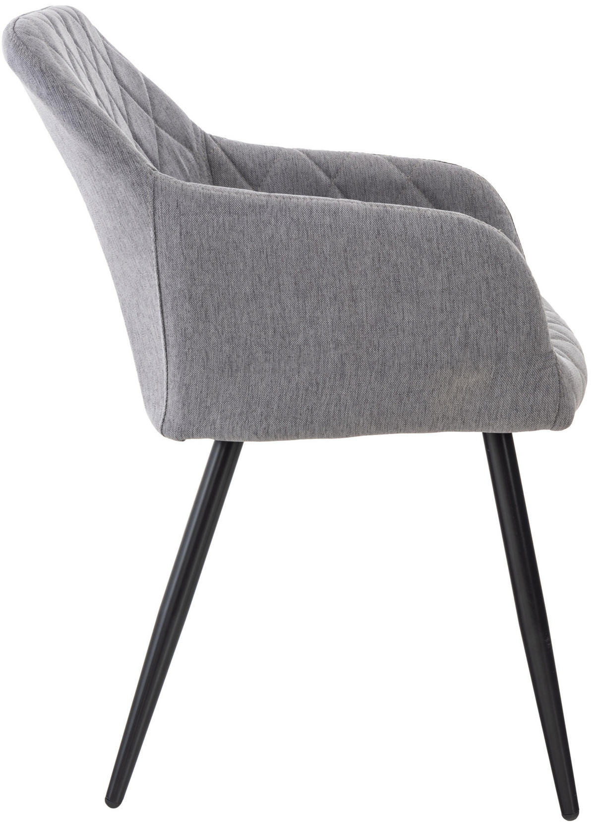 ESSZIMMERSTUHL Shyva Stoff, Gestell Metall matt Schwarz Grau - Schwarz/Grau, Textil/Metall (47/84/44cm) - TPFLiving