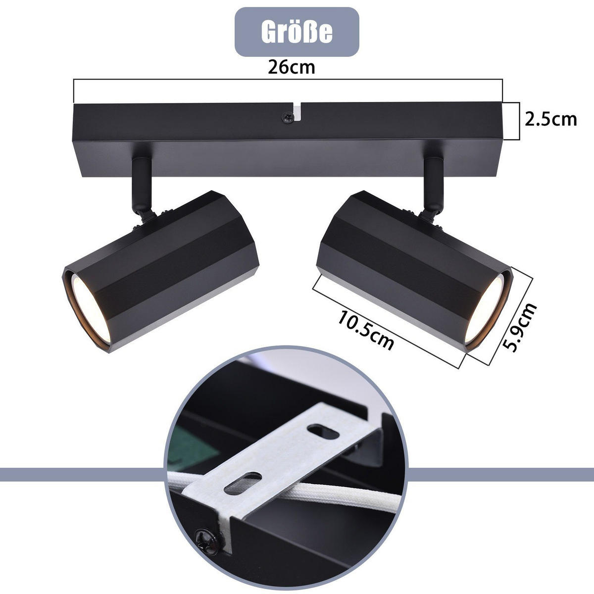 STRAHLER Dankbarkeit 2-flammig 26/11/3 cm - Schwarz, Metall (26/11/3cm) - ZMH