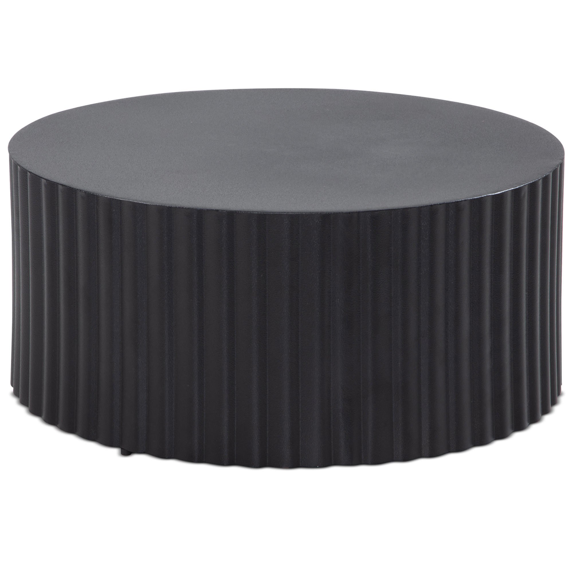 SOFATISCH Rund, Schwarz Metall, Wellenmuster, Maße 67x67x31 cm - Schwarz, Metall (67/67/31cm) - KADIMA DESIGN