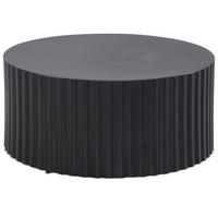 SOFATISCH Rund, Schwarz Metall, Wellenmuster, Maße 67x67x31 cm - Schwarz, Metall (67/67/31cm) - KADIMA DESIGN
