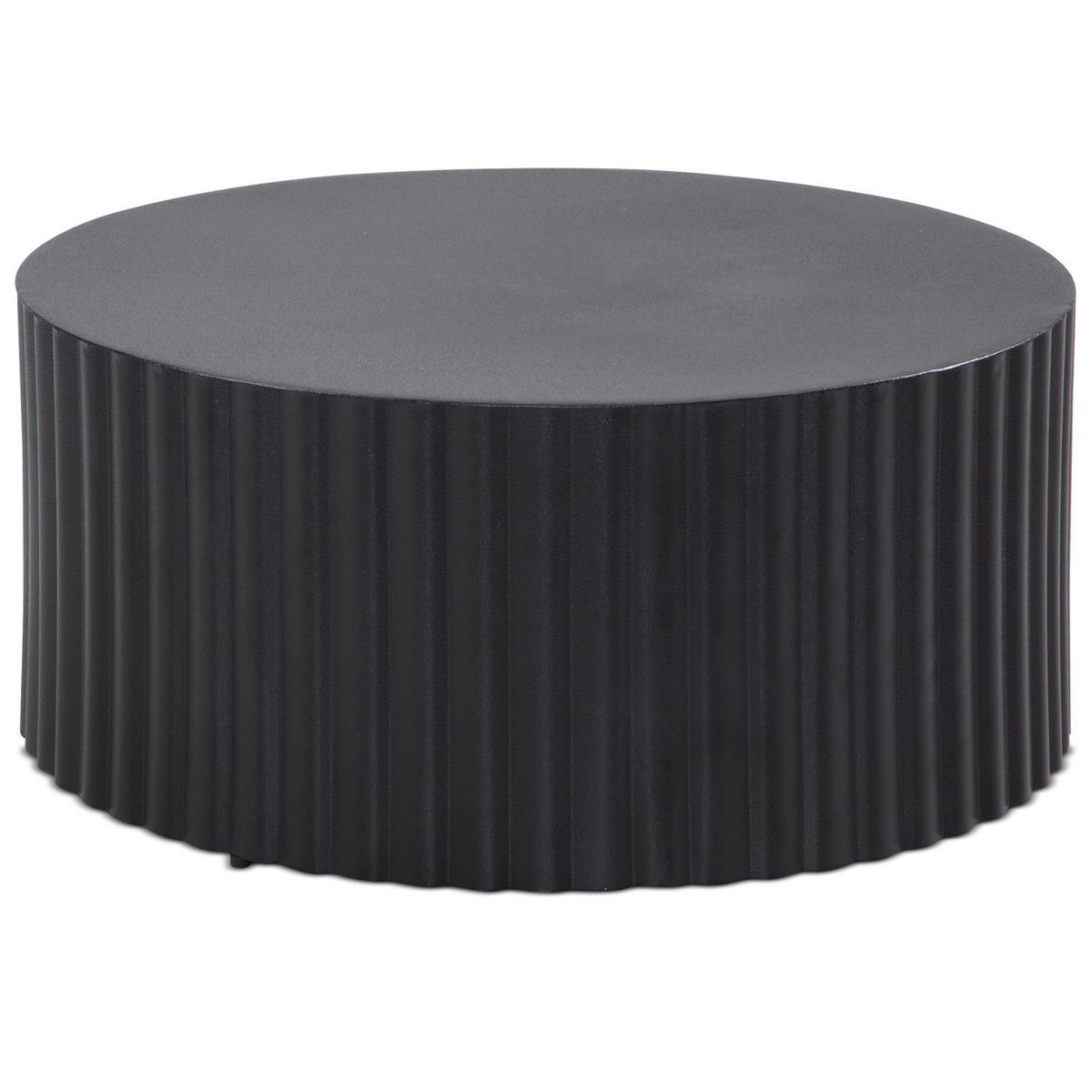 SOFATISCH Rund, Schwarz Metall, Wellenmuster, Maße 67x67x31 cm - Schwarz, Metall (67/67/31cm) - KADIMA DESIGN
