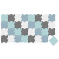 SPIELMATTE ab Null - 270/90/1 cm Puzzlematte Mint + Grau/Weiß/Graublau - Multicolor, Kunststoff (30/30cm) - Littletom