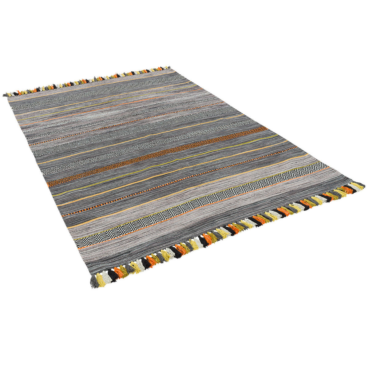 NATUR TEPPICH KELIM KALLEEN - Anthrazit, Textil (70/140cm) - Pergamon