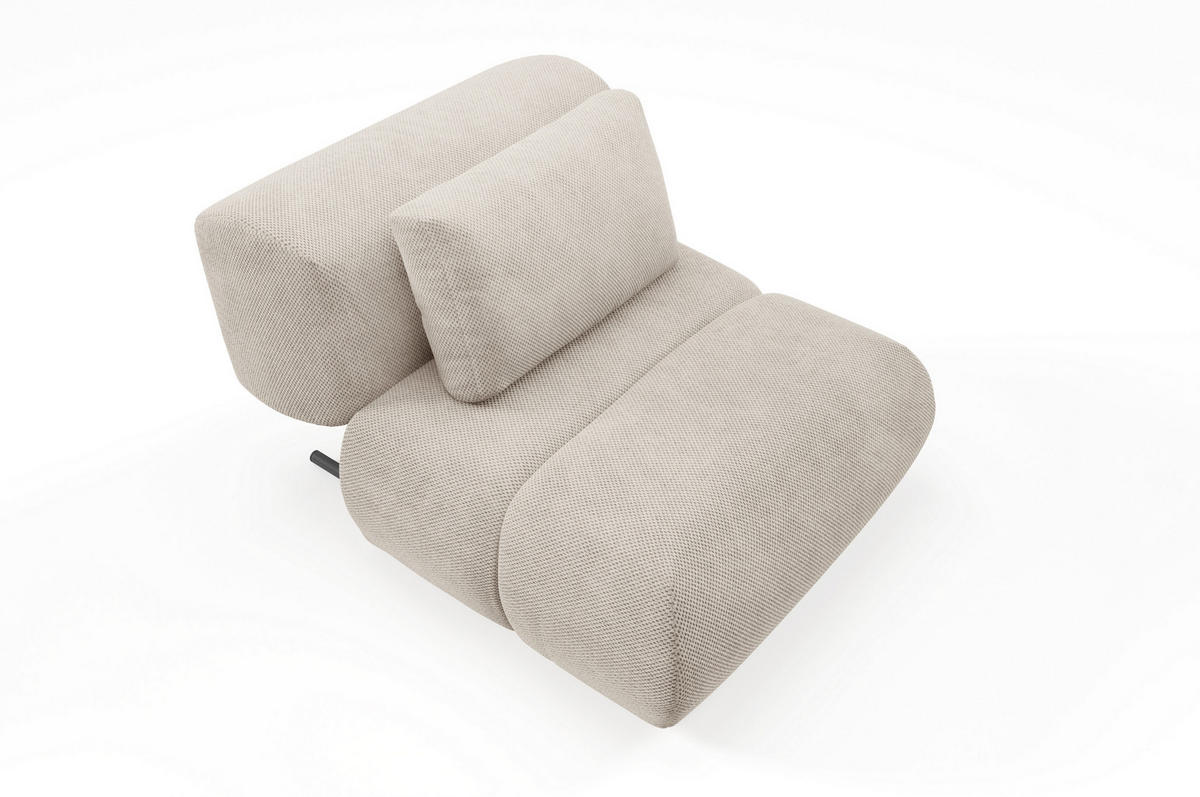 SESSEL ATOMO, Modern Polstersessel Loungesessel, Velours-Stoff Beige - Beige, Holz/Metall (98/82/134cm) - MASSENO