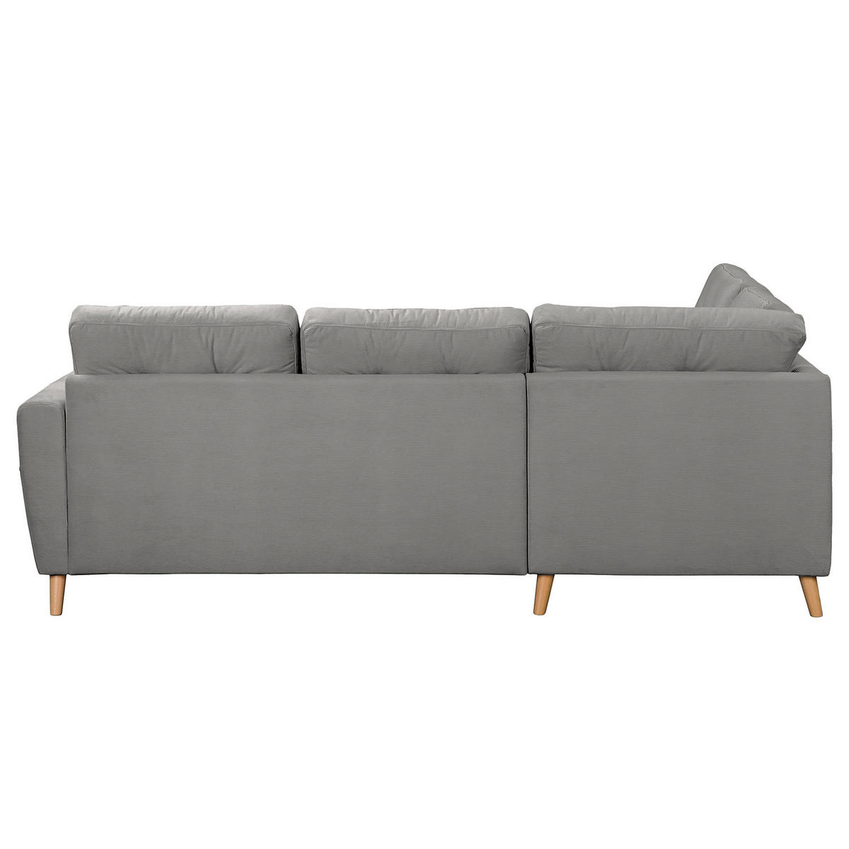ECKSOFA mit Ottomane - Braun/Grau, Holz/Textil (230/200cm) - home24