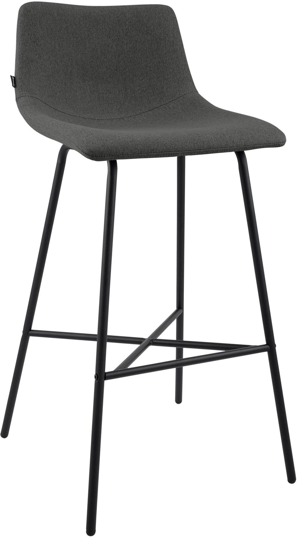 BARHOCKER Stoff Dunkelgrau - Dunkelgrau/Schwarz, Textil/Metall (44/98/49cm) - CLP