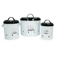 VORRATSDOSEN SET mit Deckel und Beschriftung (3-tlg.) - Weiß, Metall - Intirilife