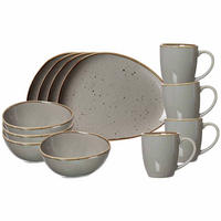 FRÜHSTÜCKSSET Taste taupe 12er Set - Taupe, Keramik (1/1/1cm) - Ritzenhoff Breker