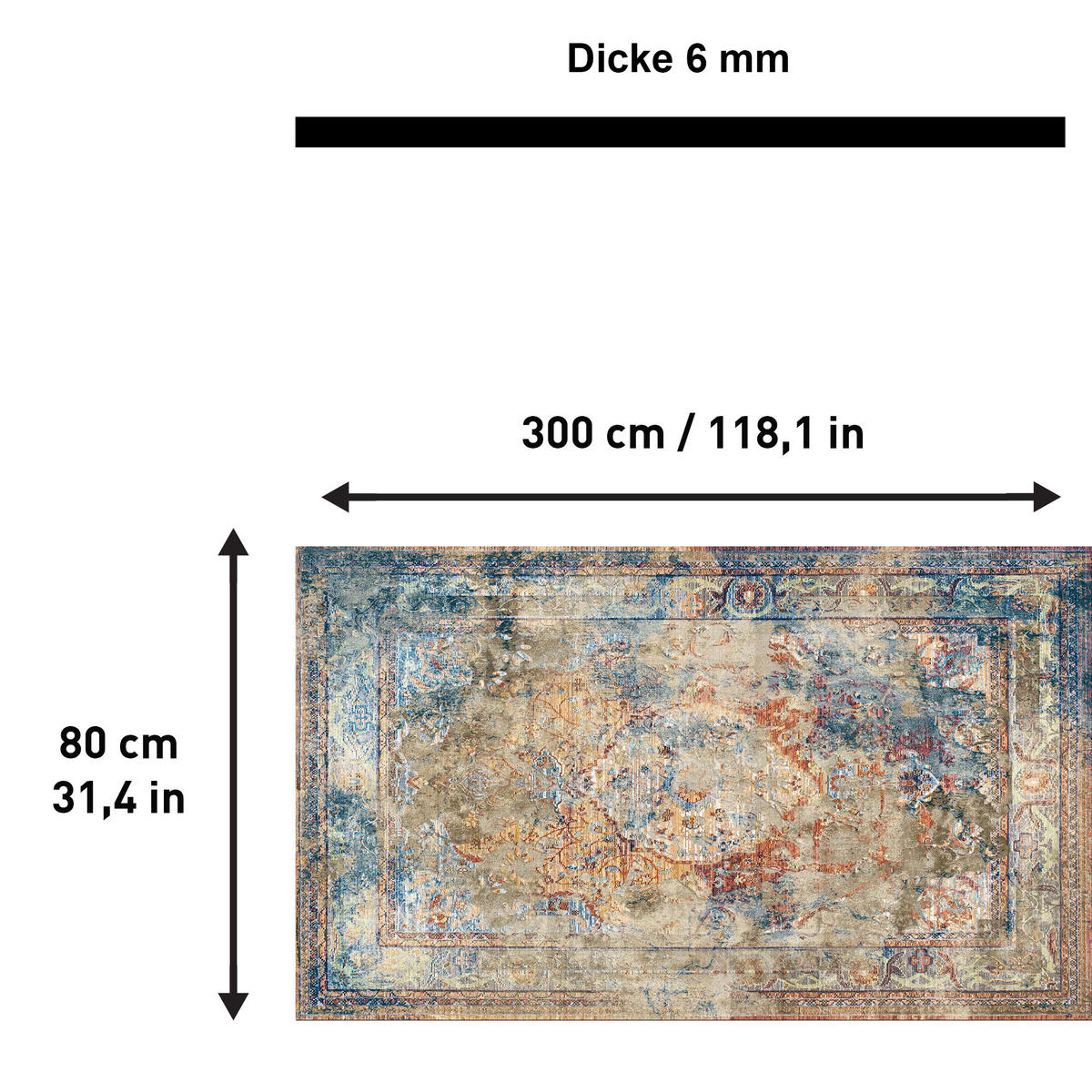 TEPPICH LANDON 80/300 cm - Multicolor, Textil (80/300cm) - Bamyum