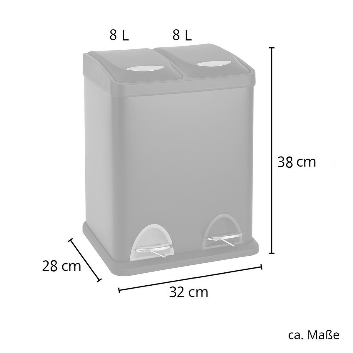 MÜLLEIMER TC2X8 - Schwarz, Metall (32/38/28cm) - SVITA