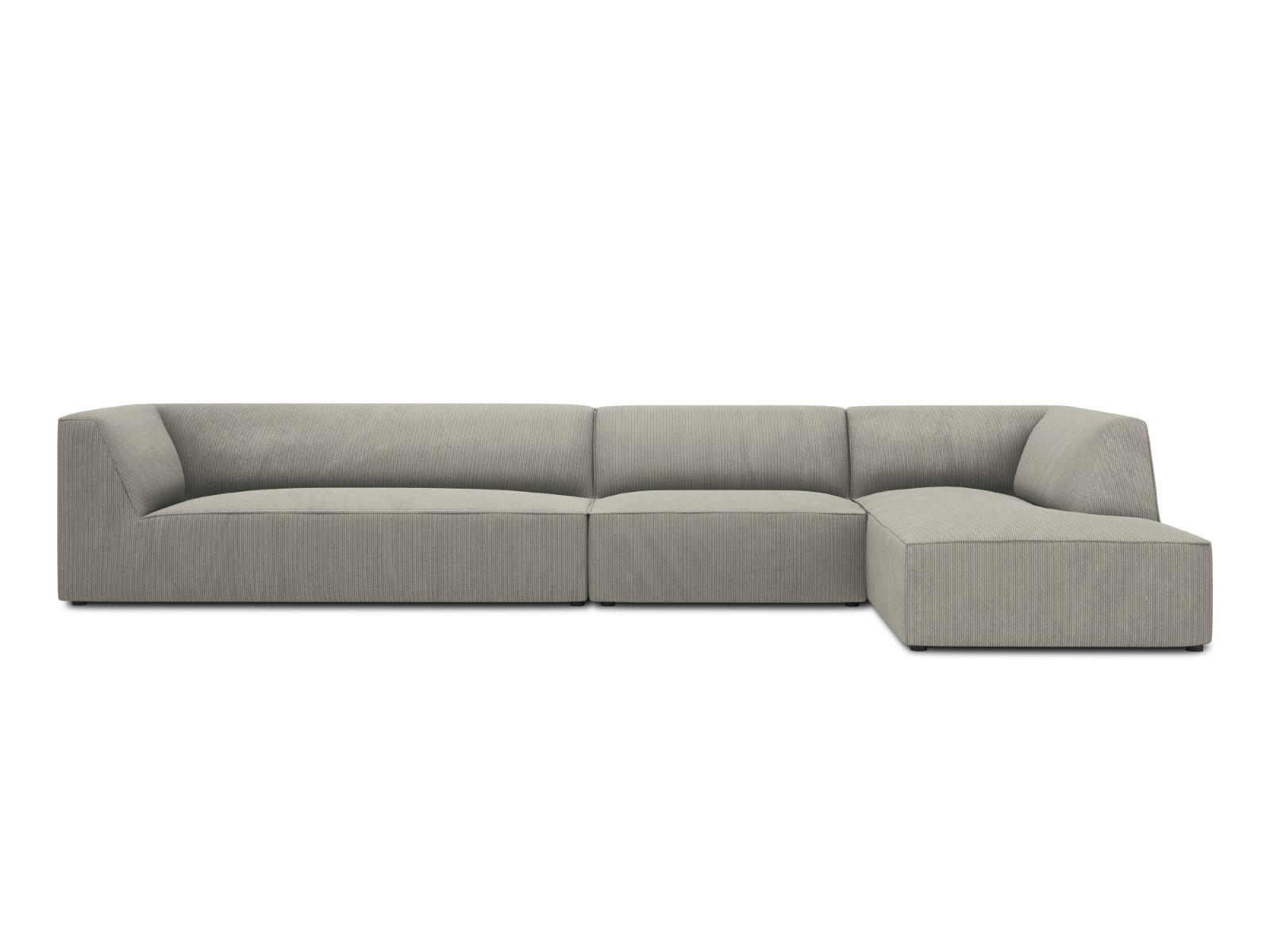 ECKSOFA rechts Ruby aus Cord hellgrau 5 Sitzplätze - Hellgrau, Textil (180/366cm) - Micadoni