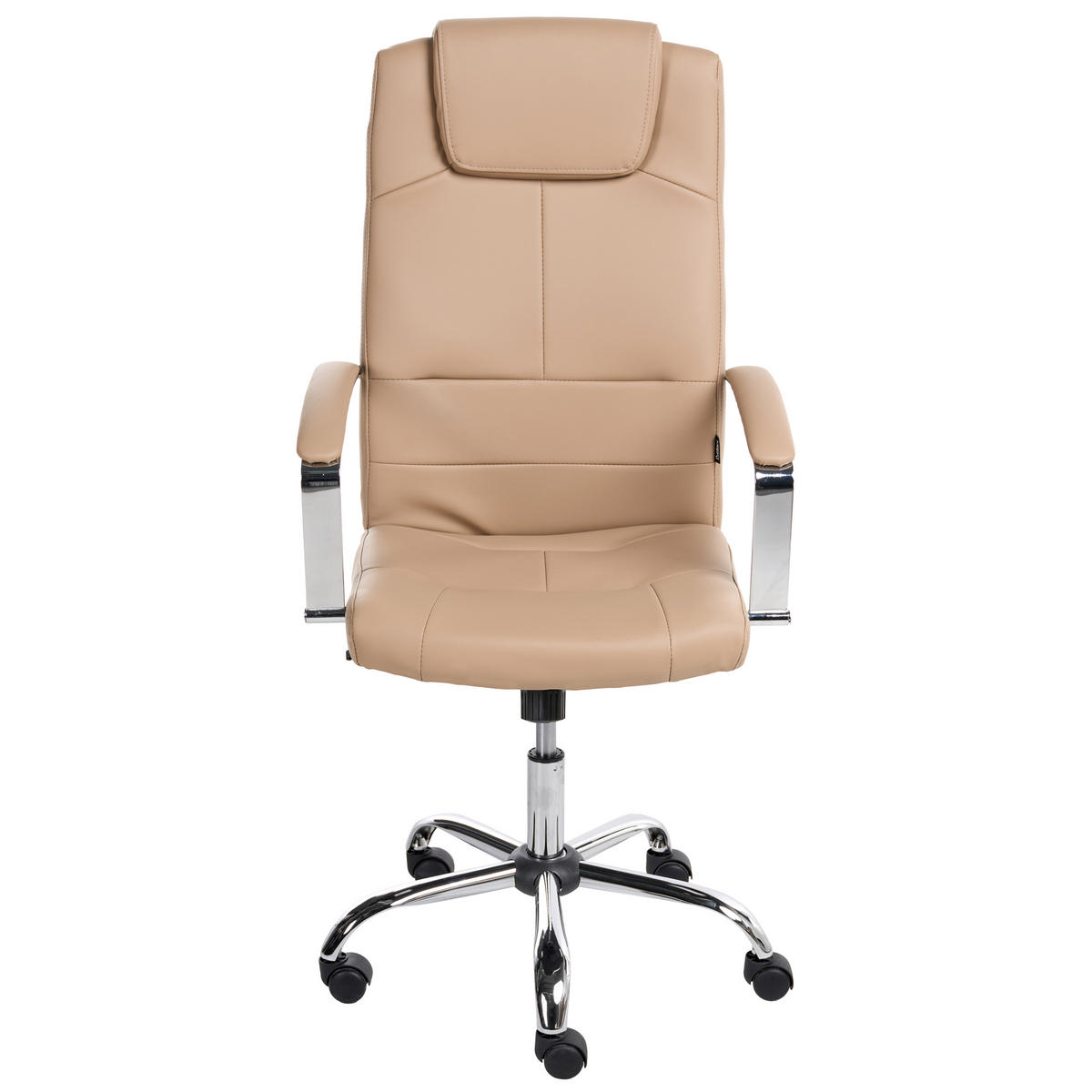 CHEFSESSEL Sandbeige Winner - Beige/Silberfarben, Kunststoff (60/112/60cm) - Beliani