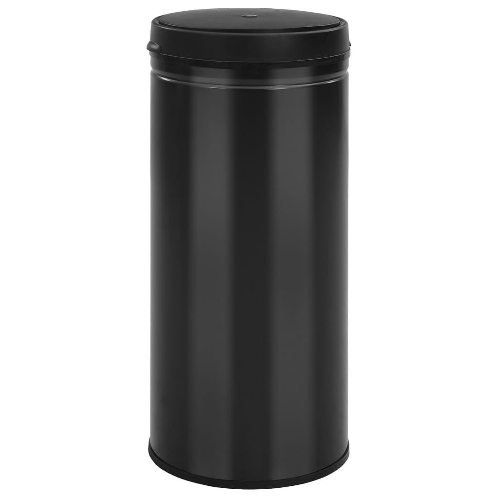 MÜLLEIMER mit Sensor 80L Schwarz Abfalleimer Automatik - Schwarz, Metall (36/86/36cm) - DELUKE