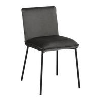 STUHL Darla Dunkelgrau Velours Gepolstert - Dunkelgrau, Holz (49/81/55cm) - Bessagi Home