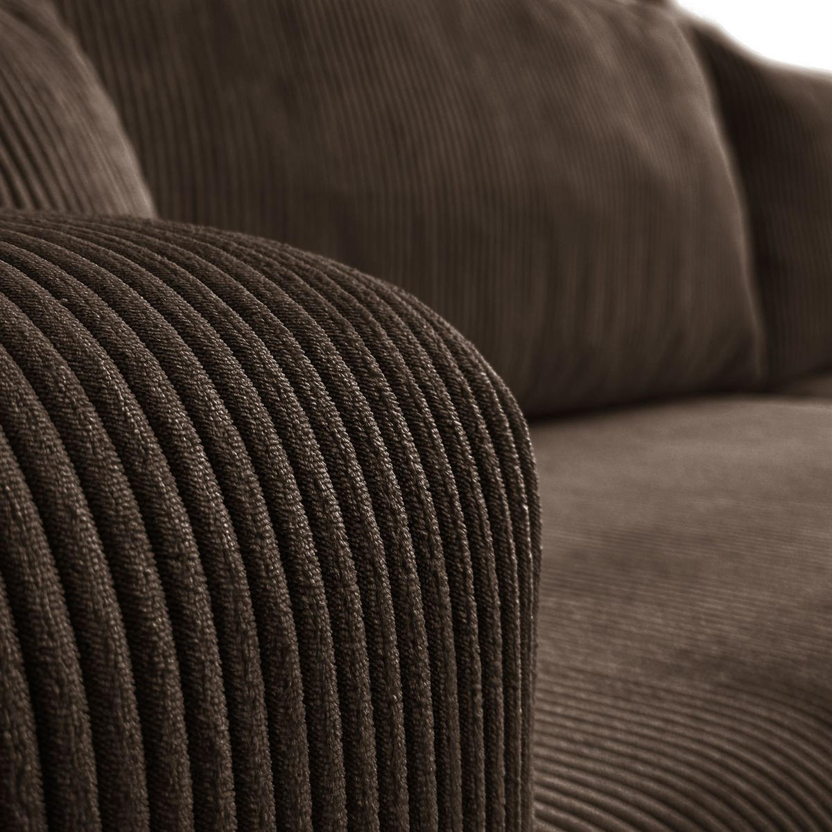ECKSOFA Gepolstertes PRESTIGE XL mit Schlaffunktion und Bettkasten, Poso 06 - Braun, Textil (277/143cm) - Lookway