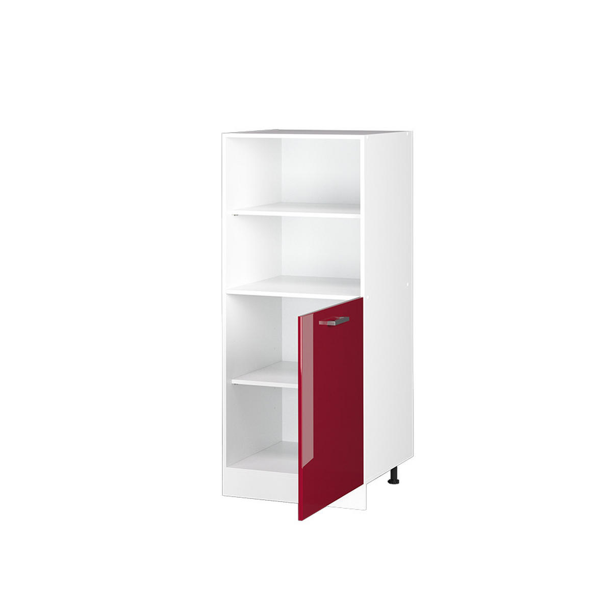 HOCHSCHRANK R-Line Bordeaux Hochglanz 60 cm mit offenen Regalen und Tür - Bordeaux/Weiß, Holzwerkstoff (60/143/57.2cm) - Vicco