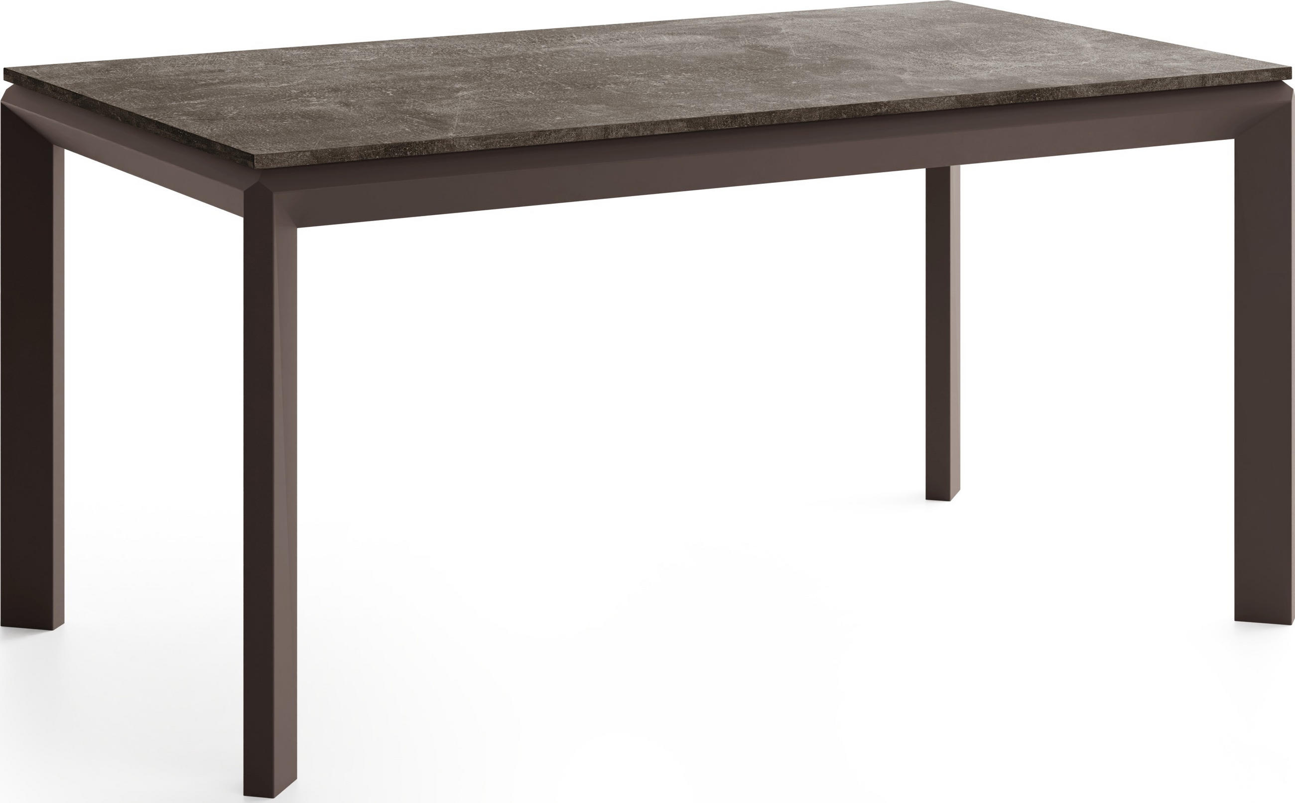 ESSTISCH Elan rechteckig ausziehbar verlängerbar mit Braunen Metallbeinen, Beton Dunkelgrau 160-250/90/76 cm - Dunkelgrau/Braun, Holzwerkstoff/Metall (90/250/76cm) - WFL GROUP