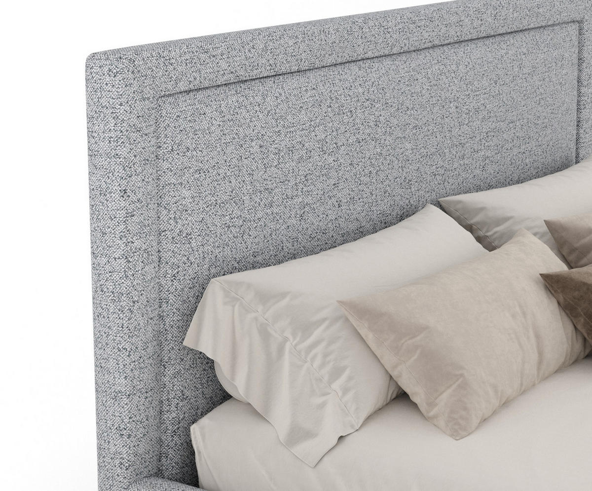 POLSTERBETT Ordina Grau 120/200 cm im Webstoff - Naturfarben/Grau, Holz/Holzwerkstoff (120/200cm) - Maison de Reve