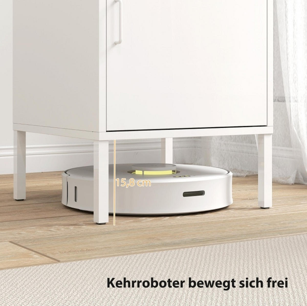 NACHTTISCH 40/40/56 cm in Weiß aus Stahl mit verstellbarem Regal - Weiß, Metall (40/56/40cm) - Flora Grace