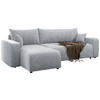ECKSOFA Pianoni Hellgrau Cordbezug - Hellgrau/Schwarz, Kunststoff/Textil (244/140cm) - Selsey