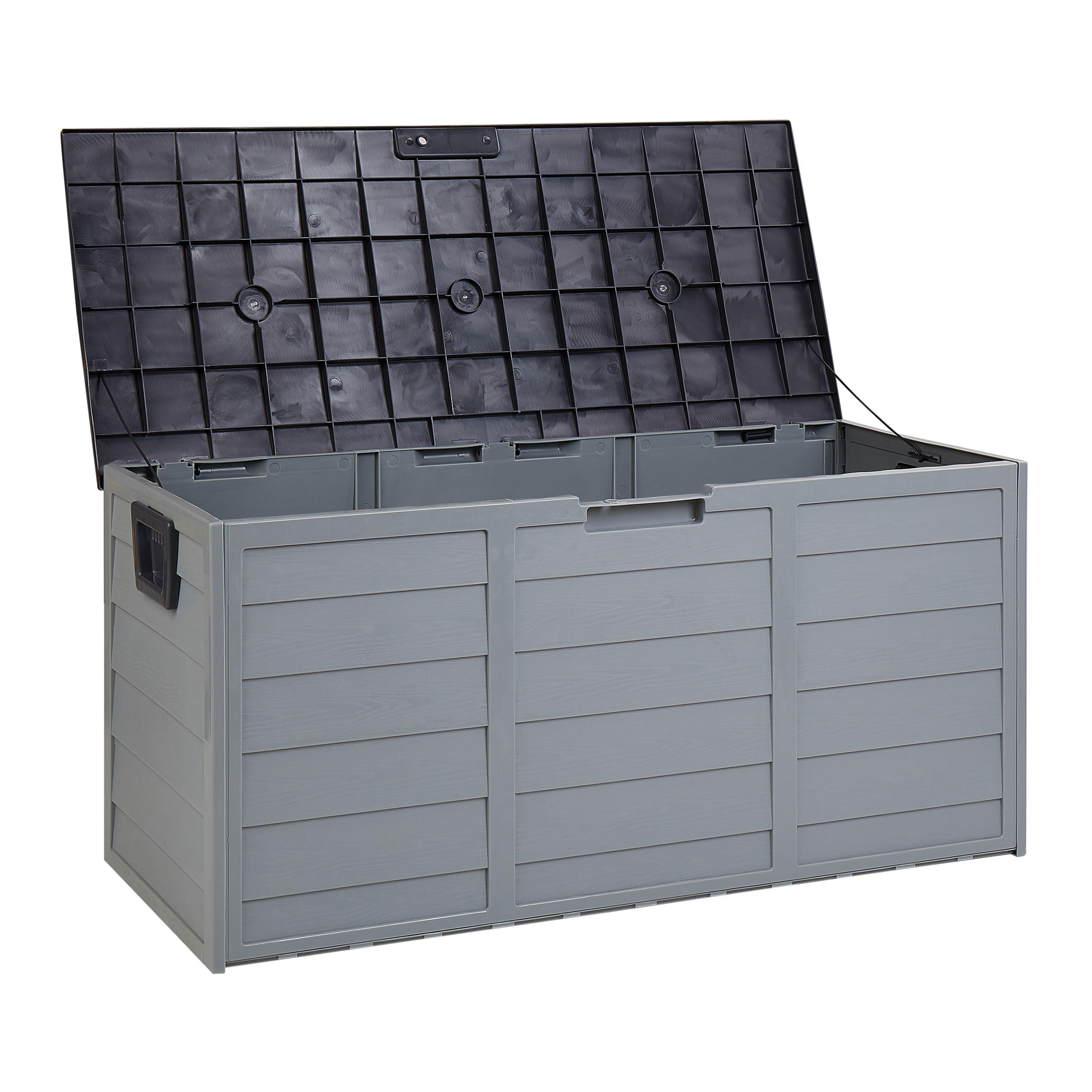 AUFBEWAHRUNGSBOX Beige Locarno - Beige/Grau, Kunststoff (112/53/50cm) - Beliani