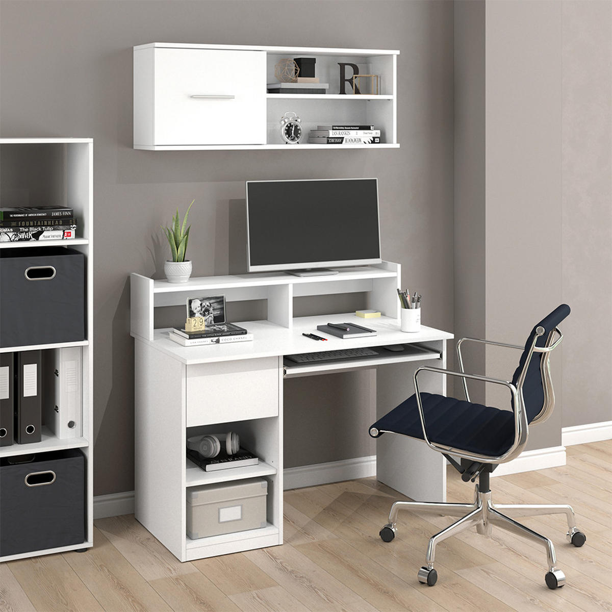 SCHREIBTISCH Keno Weiß 106 x 60 cm - Weiß, Holzwerkstoff (60/106/91.4cm) - Vicco