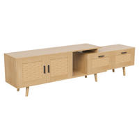 TV LOWBOARD ausziehbar 146–180 cm 2 Türen 2 Schubladen Holz - Naturfarben, Holz (146/44/29.8cm) - Fortuna Lai