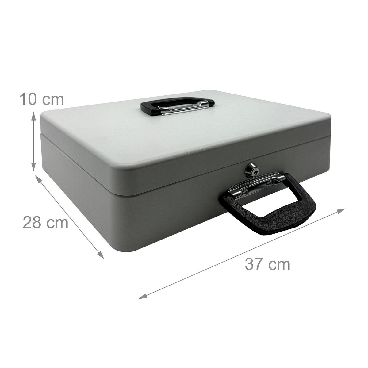 GELDKASSETTE - Weiß, Kunststoff/Metall (37/10/28cm) - Relaxdays