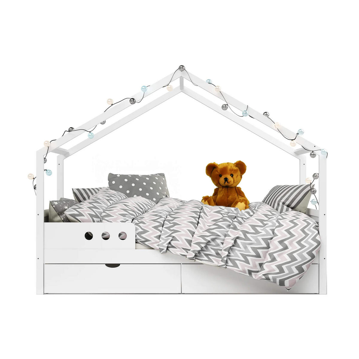 KINDERBETT Weiß 86/170/151 cm - Weiß, Holz (170/151/86cm)