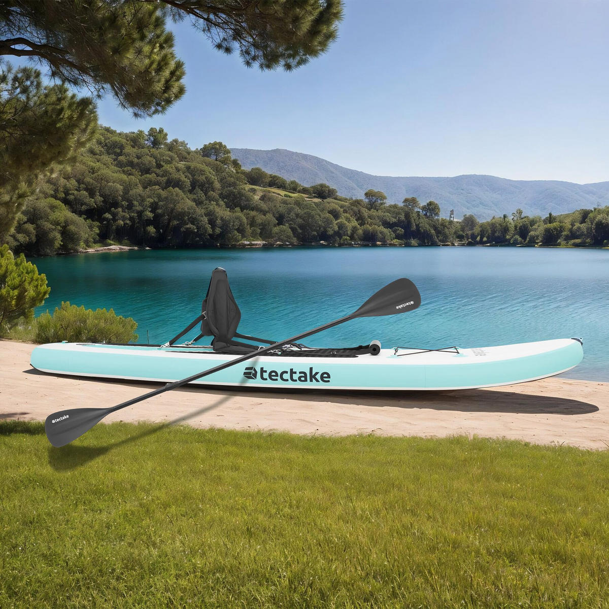 STAND-UP PADDLE BOARD ,288 x 77 x 22,5 cm,weiß/türkis - Weiß, Kunststoff (288/77/22.5cm) - tectake