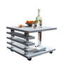 COUCHTISCH quadratisch Beton Rollen - Hellgrau, Holzwerkstoff (60/60/45cm) - designimpex