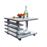 COUCHTISCH quadratisch Beton Rollen - Hellgrau, Holzwerkstoff (60/60/45cm) - designimpex