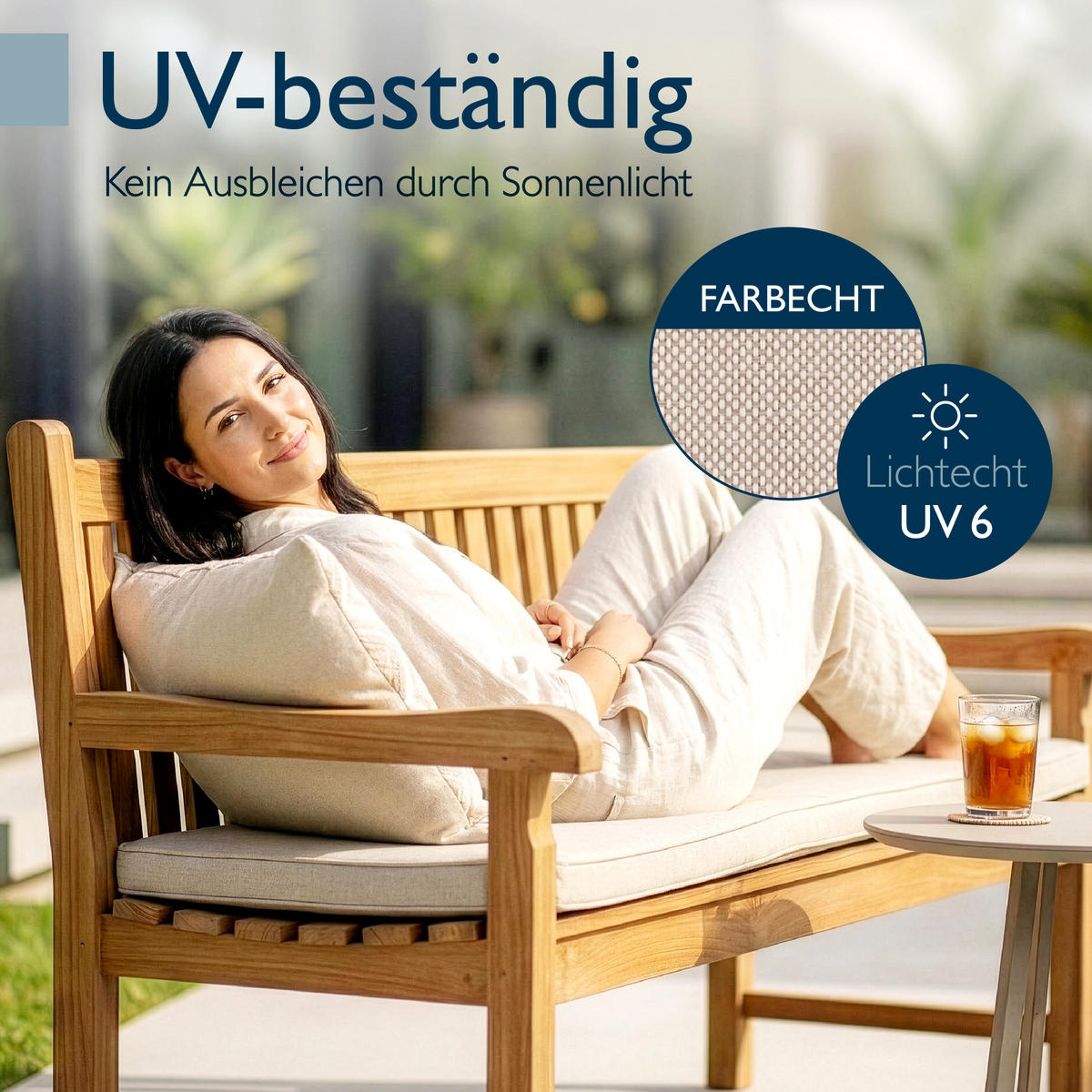 BANKAUFLAGE QD-BK 150x48x5cm Beige - Beige, Textil (48/150cm) - Beautissu 