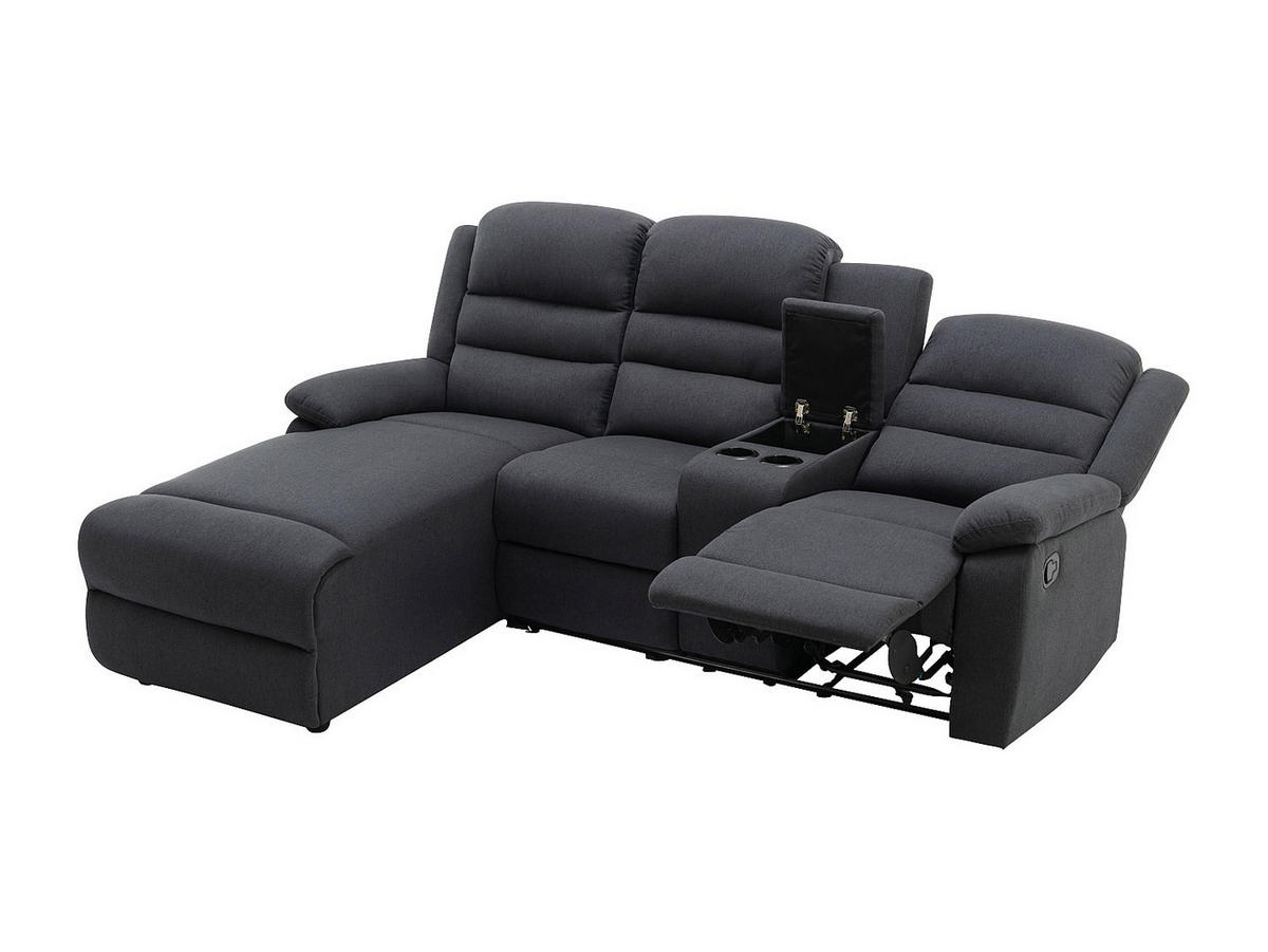 RELAXSOFA - 4 Personen-Sitzer - Stoff - Anthrazitgrau - - Anthrazit, Textil (231/102/172cm) - Vente-Unique