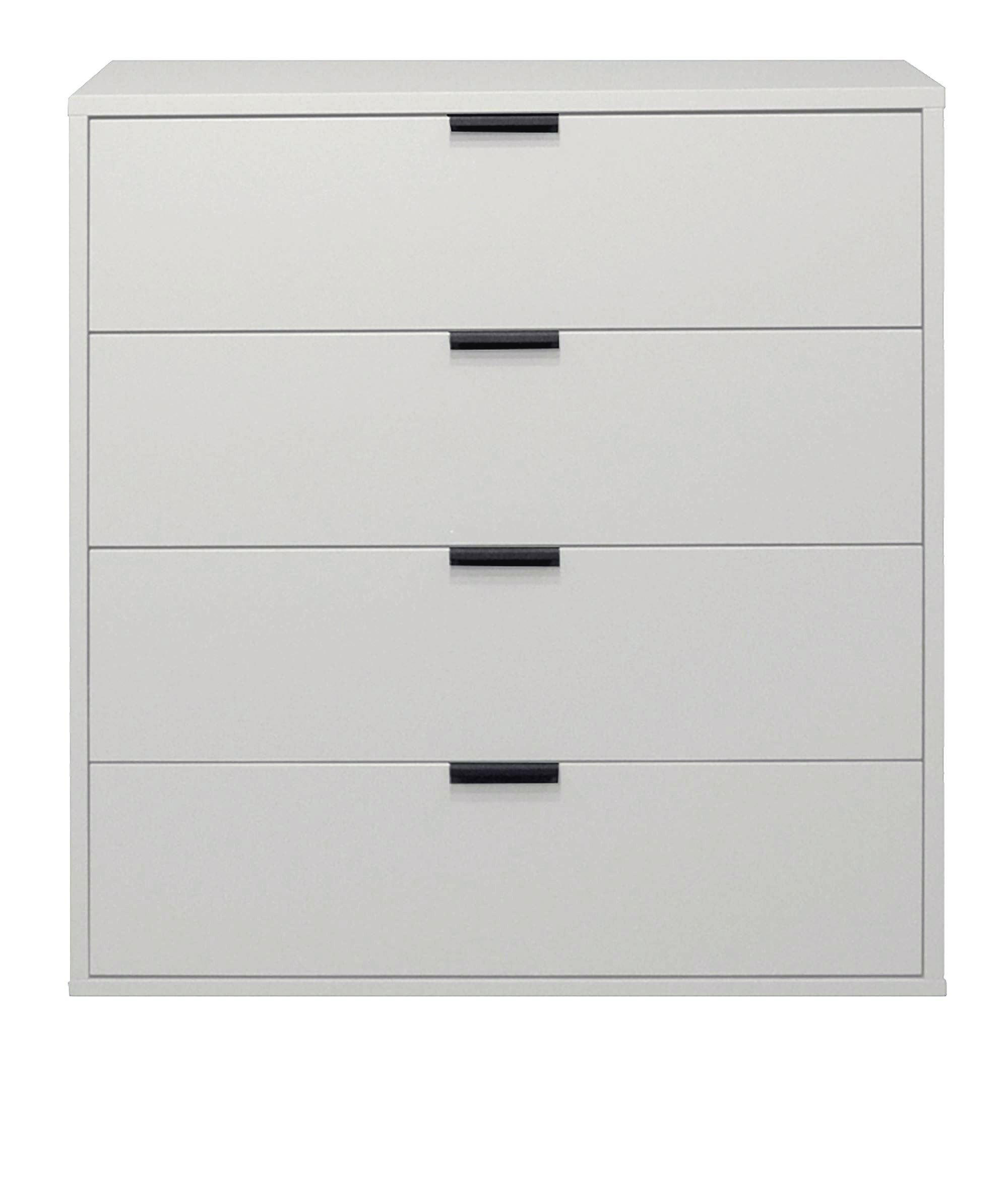 KOMMODE Erna 81x45x87 Kreidegrau matt Lack - Hellgrau, Holzwerkstoff (81/87/45cm) - 58aufmkessel