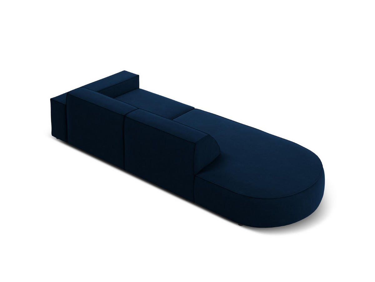 LINKES-SOFA Jodie aus Samt königsblau 3 Sitzplätze - Blau, Textil (262/70/102cm) - Micadoni