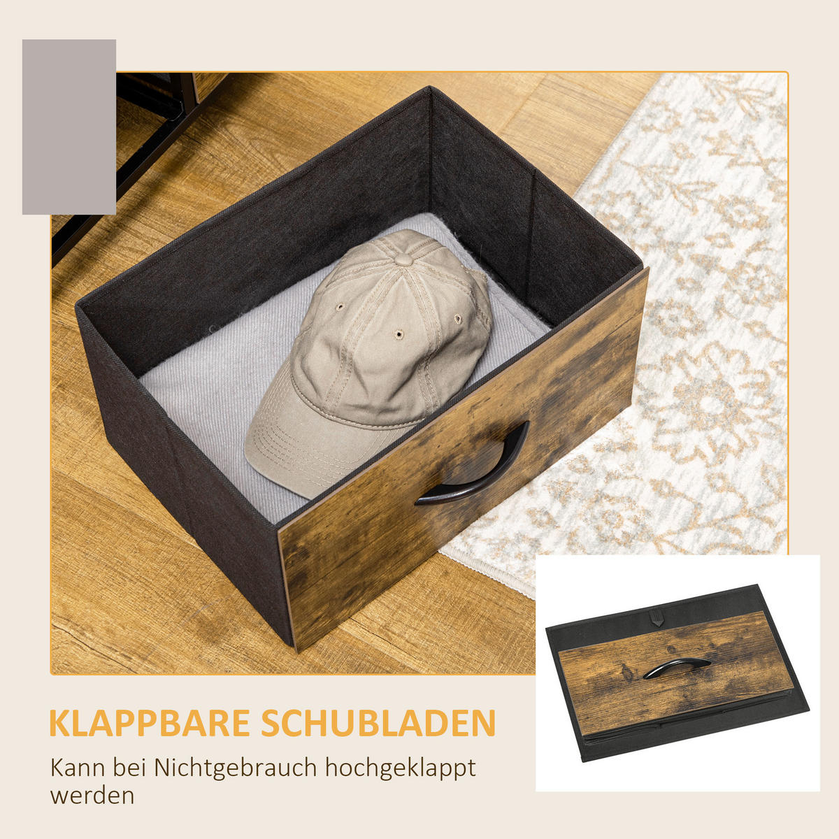 KOMMODE Sideboard - Braun, Holzwerkstoff (30/92/84cm) - HOMCOM