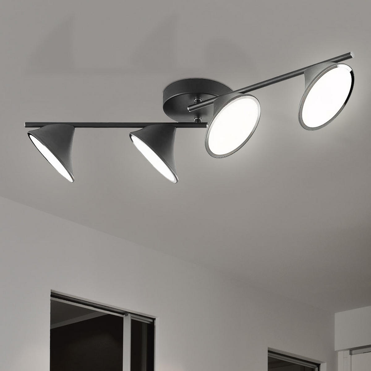 LED DECKENLEUCHTE Metall Schwarz - Schwarz, Metall (83/14/17.5cm) - Wofi