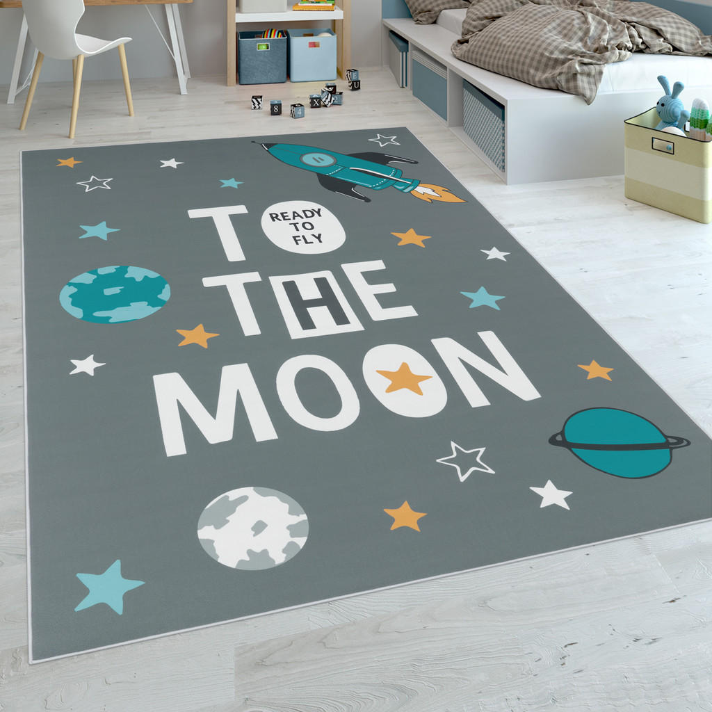 Thumbnail - Paco Home Kinderteppich, Anthrazit, Textil, Rechteckig, 160x230 cm, strapazierfähig, für Fußbodenheizung geeignet, Teppi...