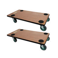 TRANSPORTROLLER 2er-Set mit 4 Rollen 11,5x30x60 cm Traglast 200kg Sperrholzplatte Braun - Braun, Holzwerkstoff (60/30/11.5cm) - PROREGAL
