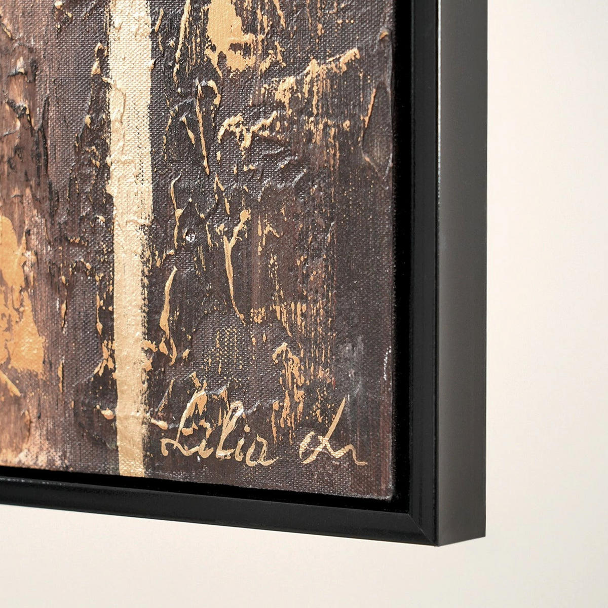 GEMÄLDE Erfolg Schattenfugenrahmen Schwarz 200x100 cm - Schwarz, Holz (200/100cm) - YS-art gallery