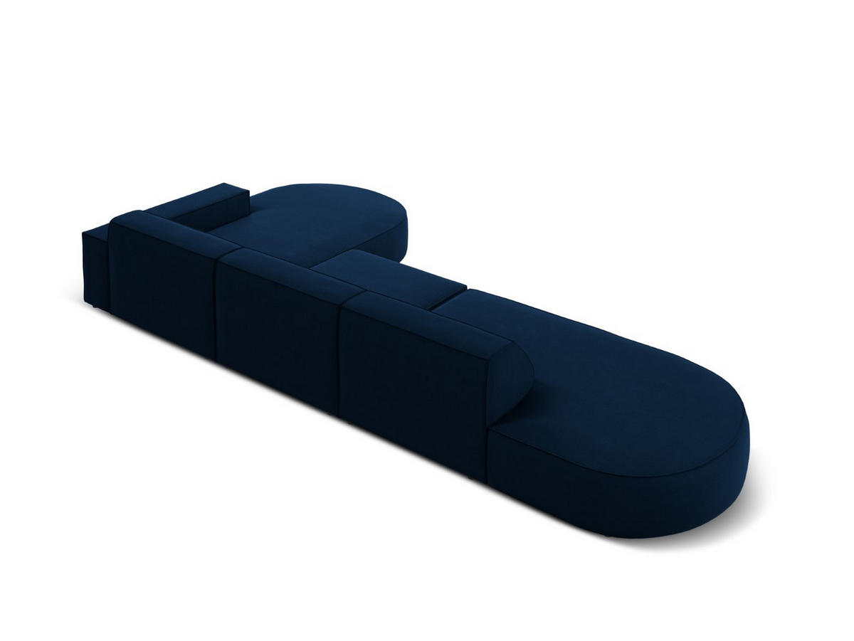 ECKSOFA rechts Jodie aus Samt königsblau 4 Sitzplätze - Blau, Textil (166/342cm) - Micadoni