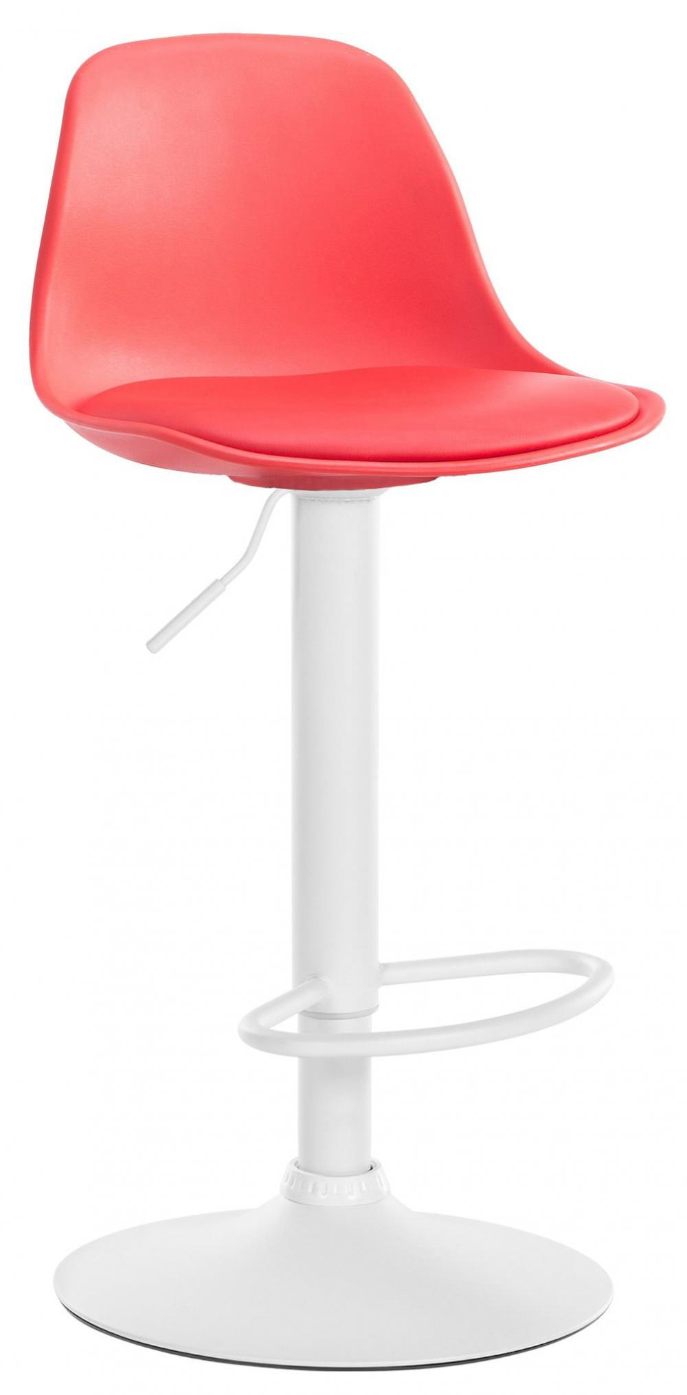 BARHOCKER Kunststoff rot - Rot/Weiß, Kunststoff/Metall (39/82/43cm) - CLP
