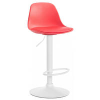 BARHOCKER Kunststoff rot - Rot/Weiß, Kunststoff/Metall (39/82/43cm) - CLP