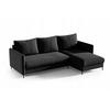 ECKSOFA Belis, Schwarz, Sofa mit Schlaffunktion - Schwarz, Textil (216/165cm) - Bettso