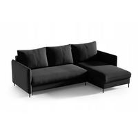 ECKSOFA Belis, Schwarz, Sofa mit Schlaffunktion - Schwarz, Textil (216/165cm) - Bettso