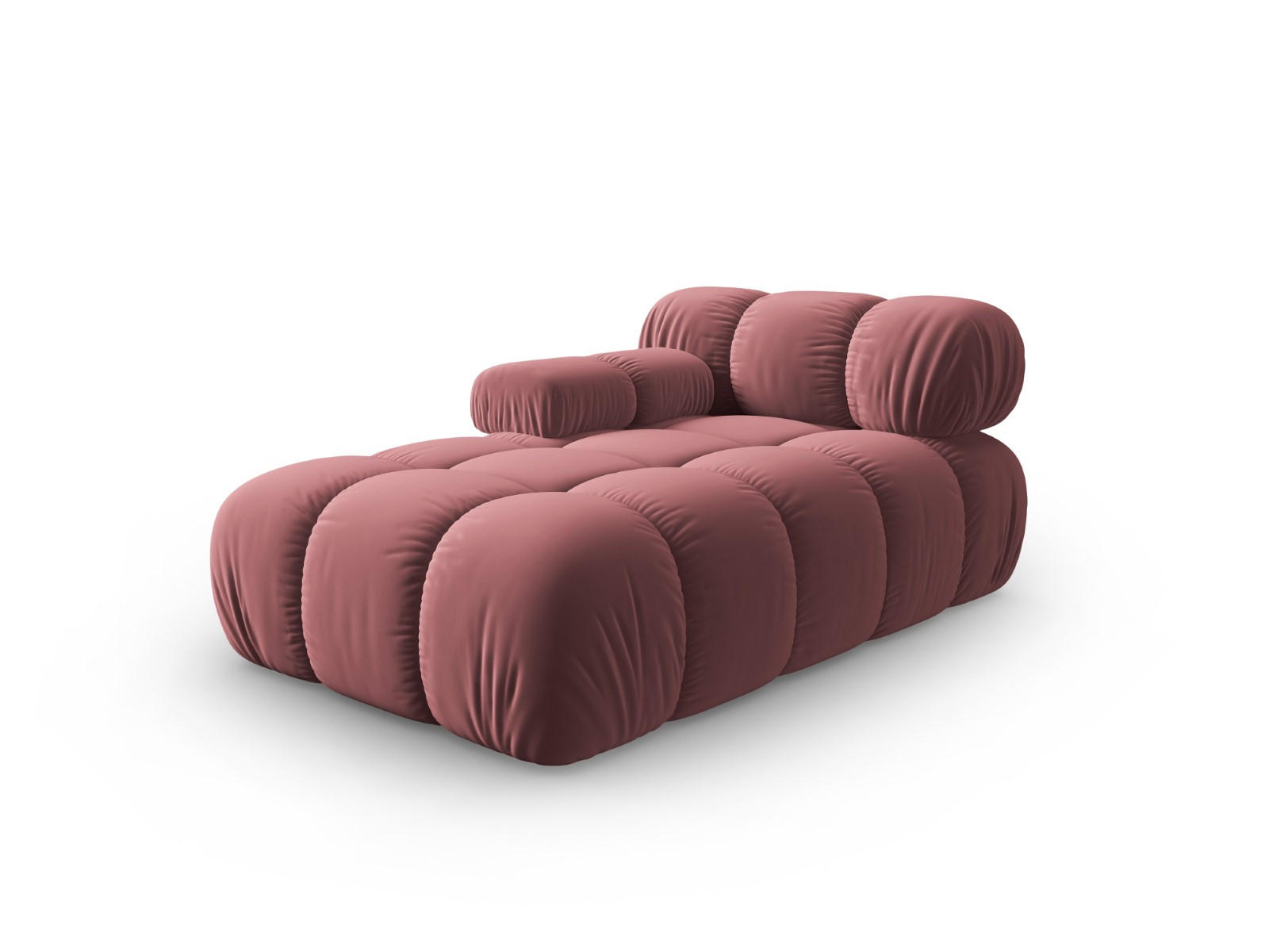 CHAISELONGUE links Bellis aus Samt rosa - Pink, Textil (97/62/157cm) - Micadoni